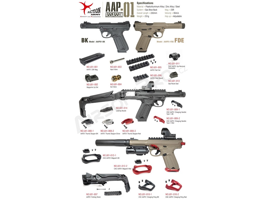 Airsoft pisztoly AAP-01 Assassin GBB - fekete [Action Army]