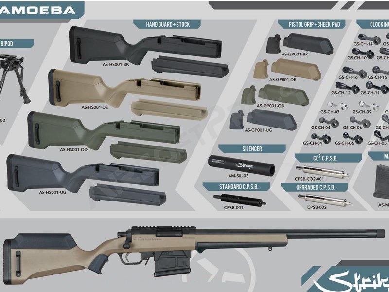 Amoeba Striker pisztolymarkolat pajzsbetét készlet - UG [Ares/Amoeba]