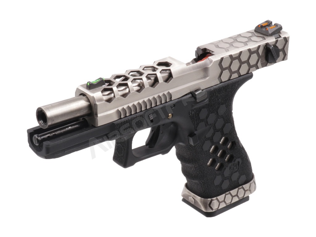 Airsoft GBB pisztoly G-HexCut VX02, Full auto - Ezüst/Fekete [AW Custom]