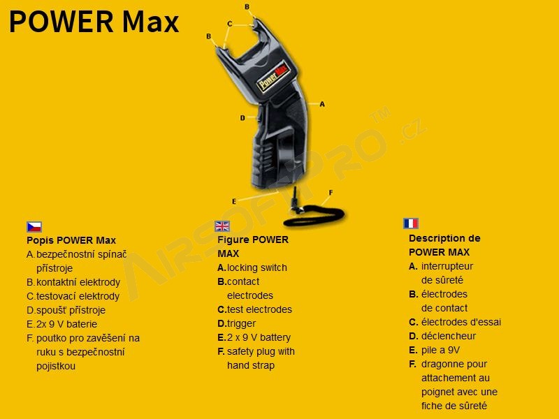 Sokkoló pisztoly POWER MAX [ESP]