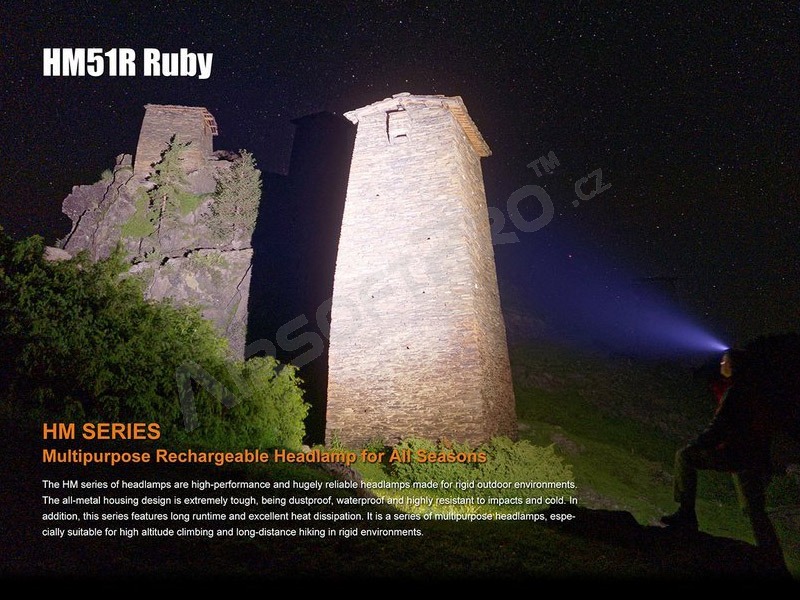 Fejlámpa HM51R Ruby V2.0 LED Cree XP-G3, 700lm, Li-Ion, újratölthető [Fenix]