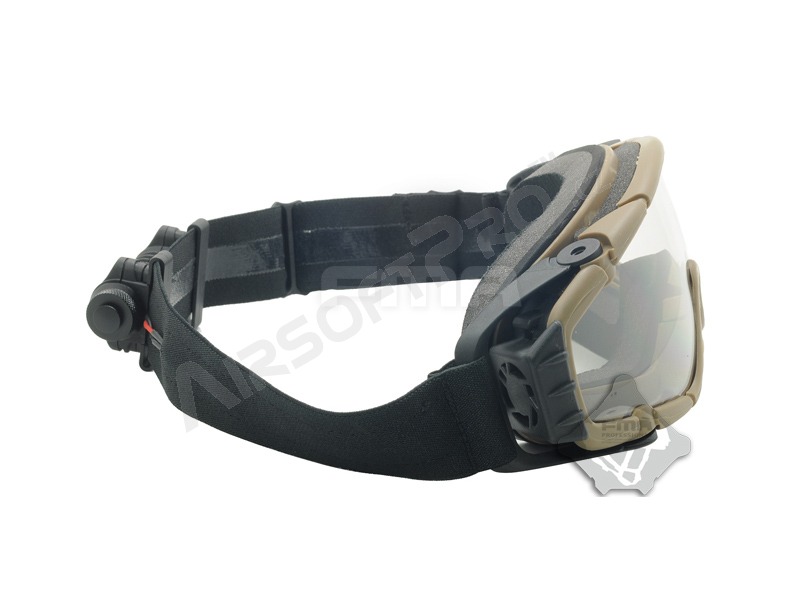 Taktikai SI szemüveg ventilátoros változat Desert - átlátszó, füstszürke [FMA]
