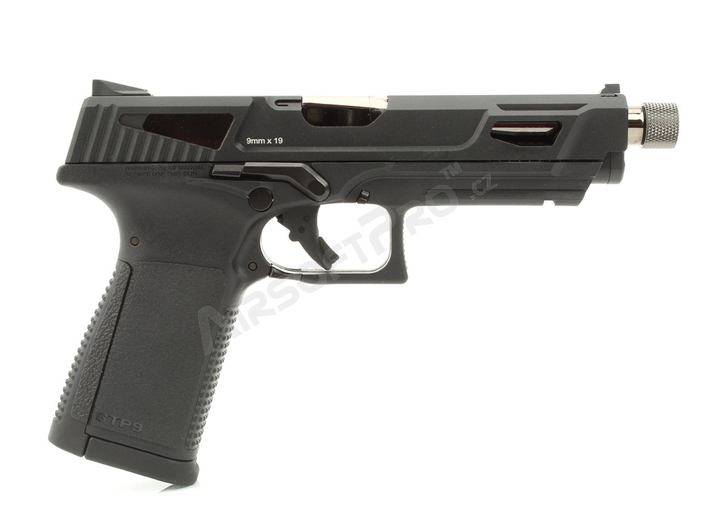 Airsoft pisztoly GTP9 MS, gáz visszahúzós (GBB) CNC csúszka - fekete [G&G]