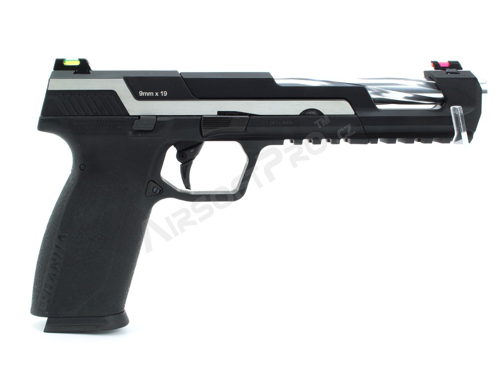 Airsoft pisztoly Piranha SL, full metal, gáz visszahúzós (GBB) - ezüst [G&G]