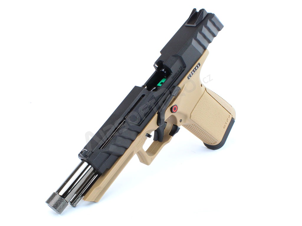 Airsoft pisztoly GTP9, gáz visszahúzós (GBB) - fekete/sivatag [G&G]