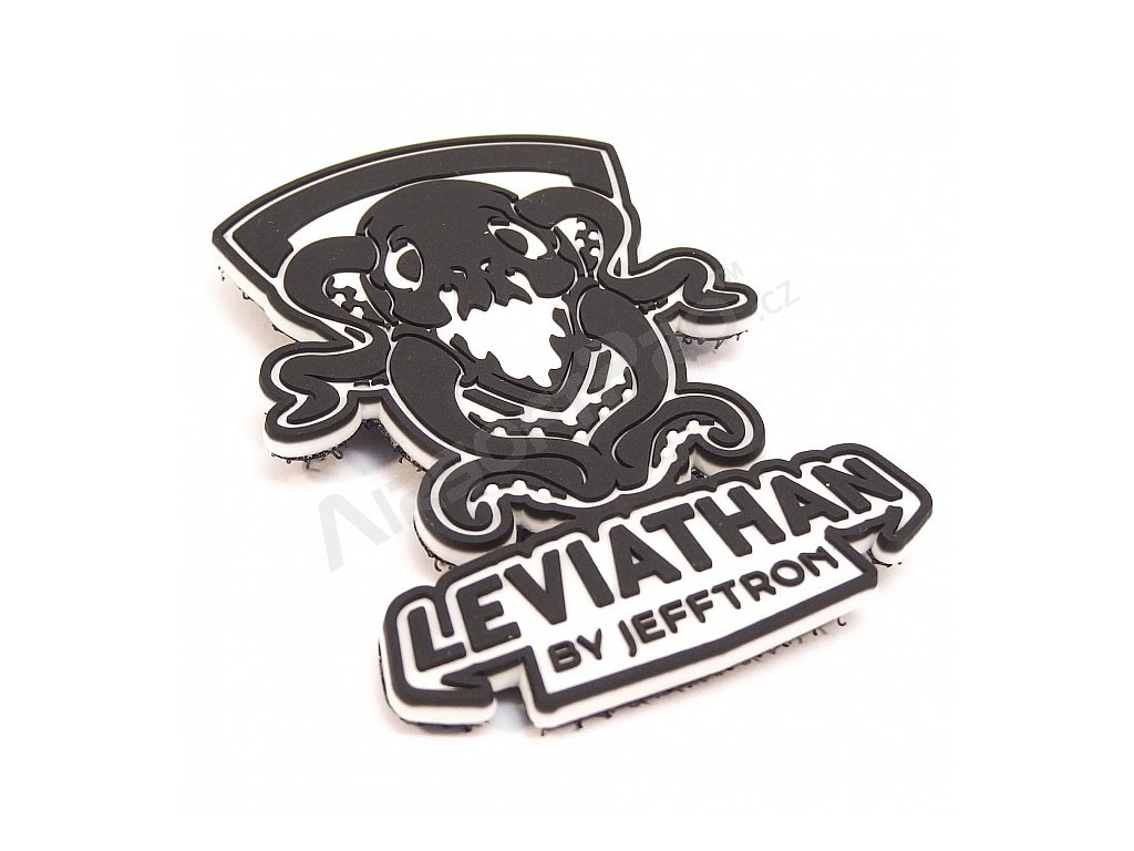 PVC 3D Leviatán tépőzáras tapasz - fekete-fehér [JeffTron]