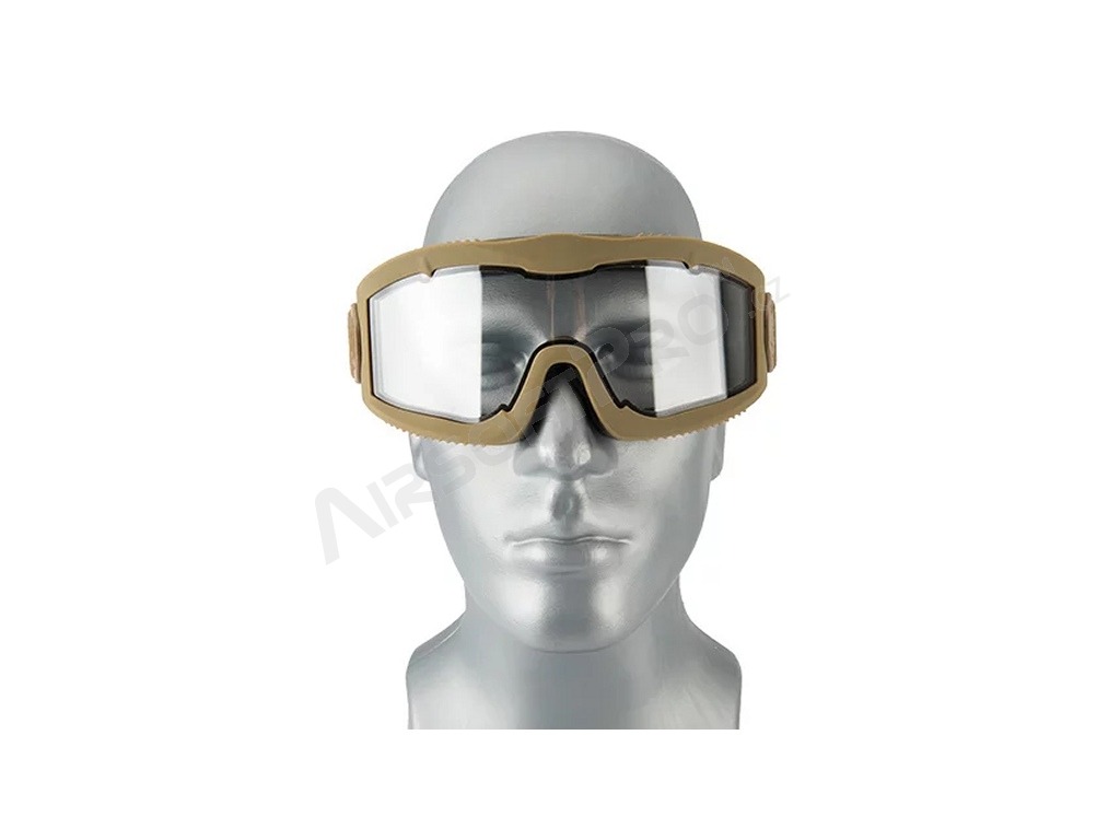 Airsoft maszk AERO Series Thermal, TAN - átlátszó, füstszürke, sárga [Lancer Tactical]