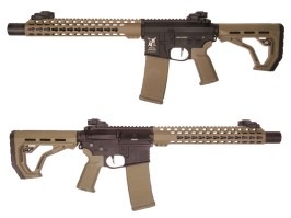 Airsoft puska M4 AR15 SilentOps DMR Alpha EAGLE, teljes fém - TAN/Fekete [Delta Armory]