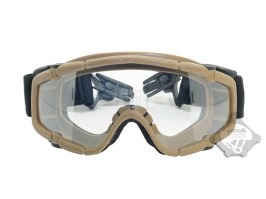 Taktikai SI védőszemüveg szegélyre Desert - átlátszó, füstszürke [FMA]