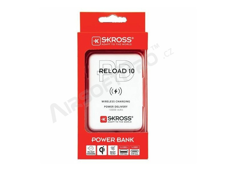 Powerbank Reload 10 vezeték nélküli Qi PD, 10000mAh, USB A C [SKROSS]