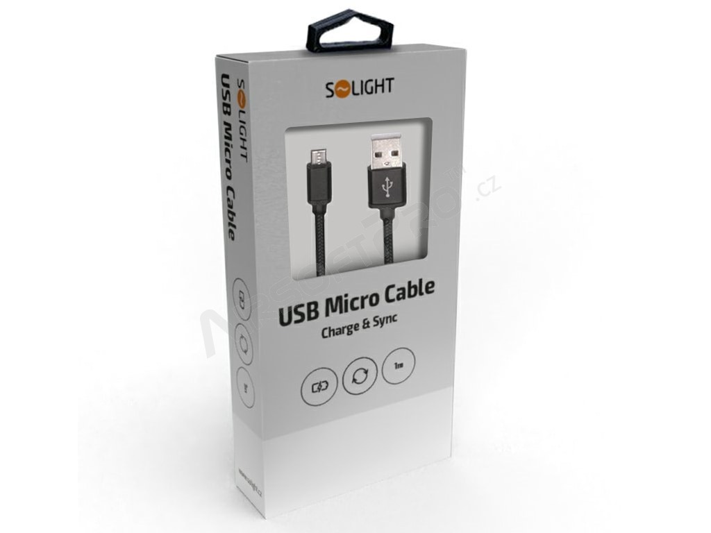 Tartós USB-kábel USB-A-ból USB-B-be (Micro-USB), 1m [Solight]