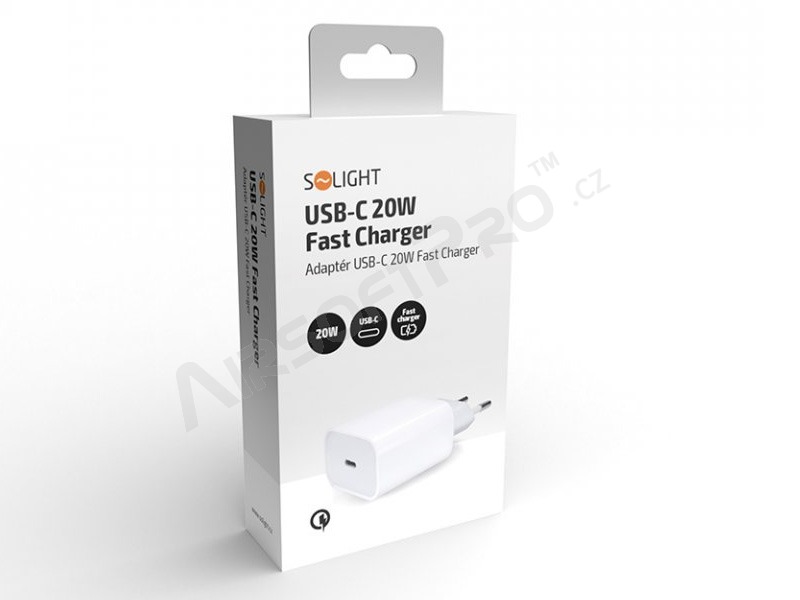 USB töltőadapter, 1x USB-C, PD 20W [Solight]