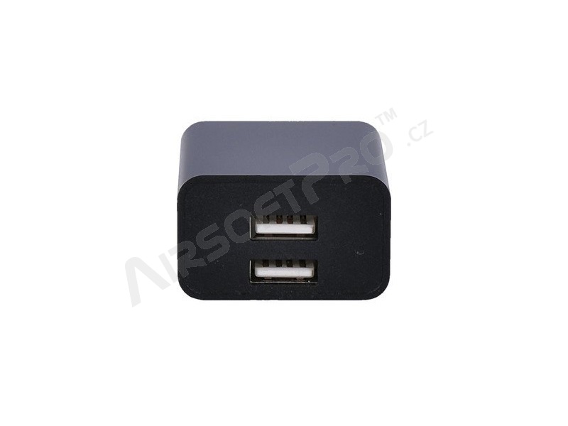 USB töltő adapter, 2x USB-A, 3100mA max - fekete [Solight]