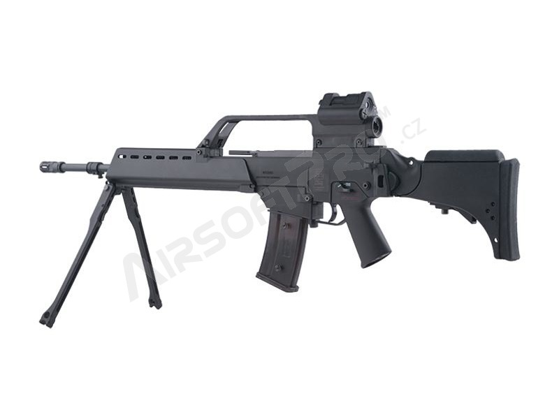 Airsoft puska SA-G13V EBB replika távcsővel, piros pont és bipod , fekete [Specna Arms]