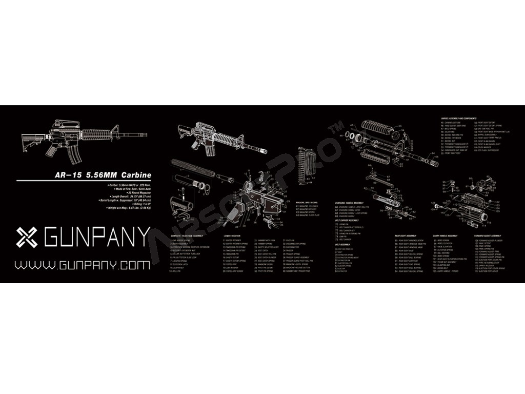Gunpany AR15 fegyvertisztító szőnyeg (91 x 30 cm) [Vector Optics]
