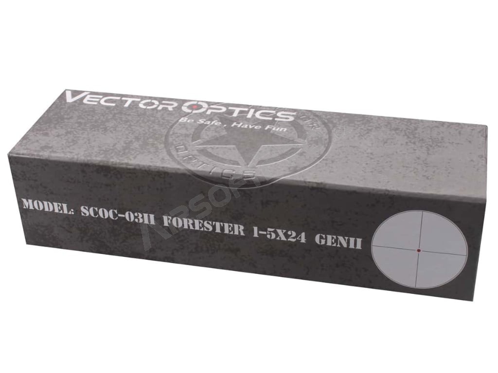 Céltávcső Forester 1-5x24 SFP Gen II - Fekete [Vector Optics]