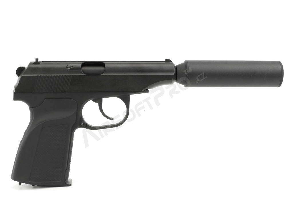 Airsoft pisztoly MA 654K, - hangtompítóval, meghosszabbított csővel - teljes fém, visszacsapó pisztoly [WE]