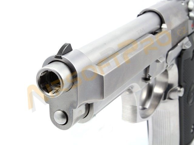 Airsoft pisztoly M92 Gen2, nikkel, fullmetal, AUTO blowback, LED BOX [WE]