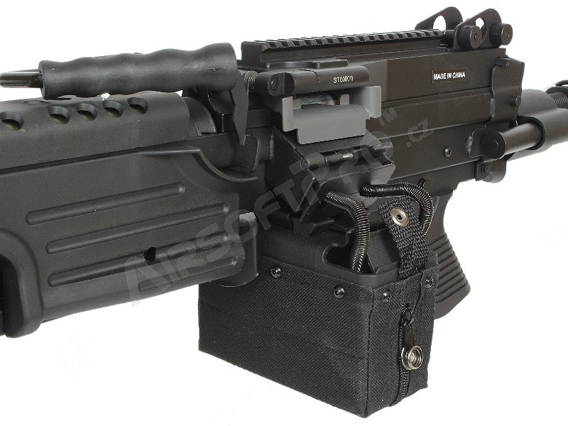 Elektrický ľahký zásobník pre M249 na 1500 rán, čierny [A&K]