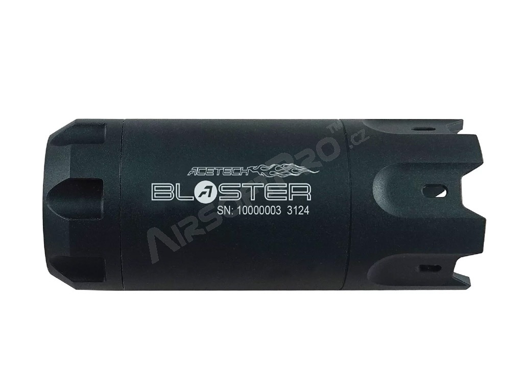 Nasvetľovacie tlmič Blaster s imitáciou výšľahu - Čierny [ACETECH]