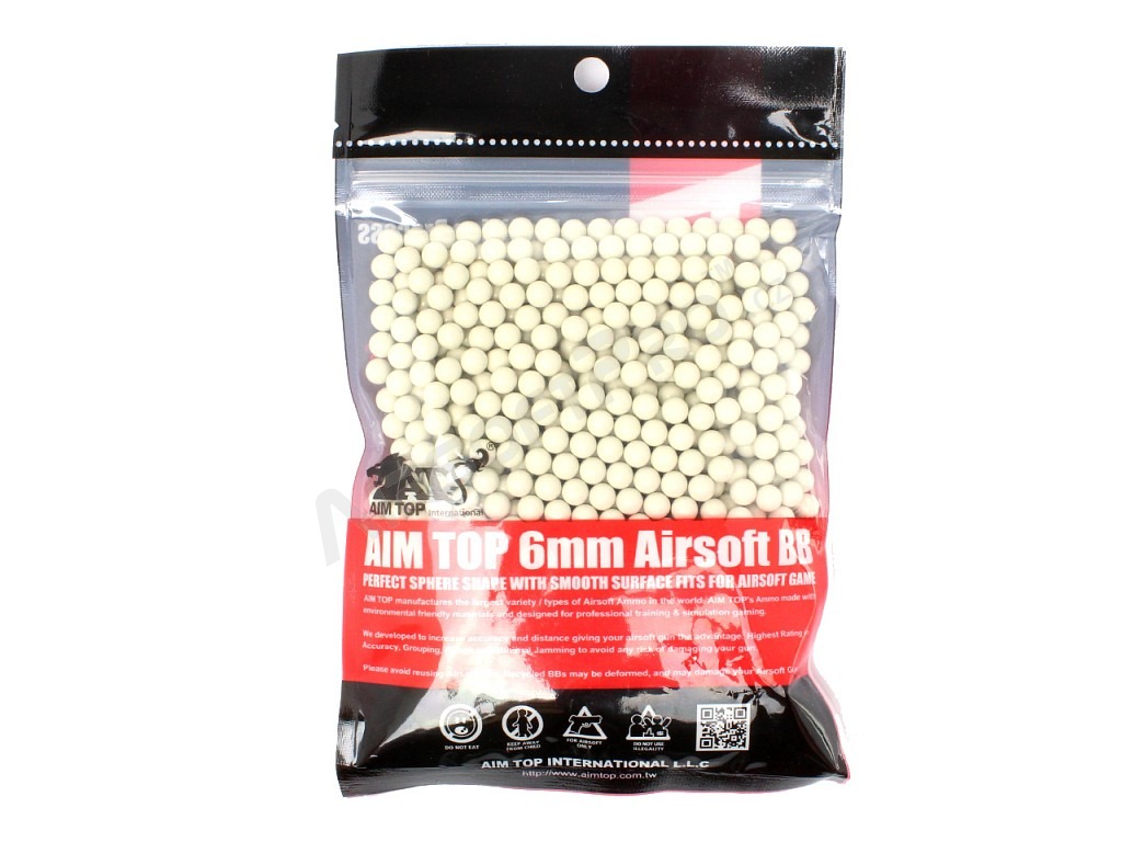 Airsoftové guličky AimTop 0,32 g, 1000 ks - biele [AimTop]