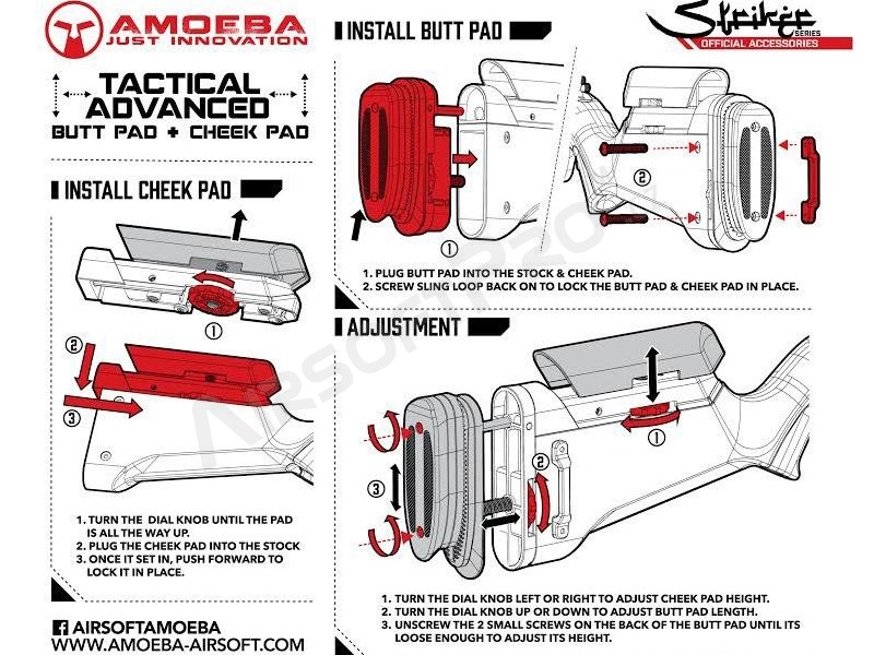 Plne nastaviteľná taktická botka aj lícnice pre Ares Amoeba Striker - DE [Ares/Amoeba]