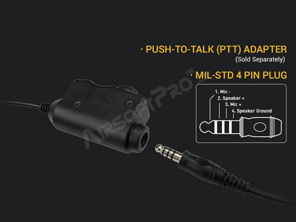 Elektronická slúchadlá Earmor M32 s mikrofónom a montážou na helmu ARC - FG [EARMOR]
