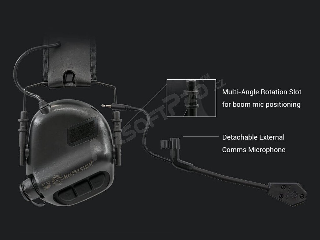 Elektronická slúchadlá Earmor M32 s mikrofónom a montážou na helmu ARC - CB [EARMOR]