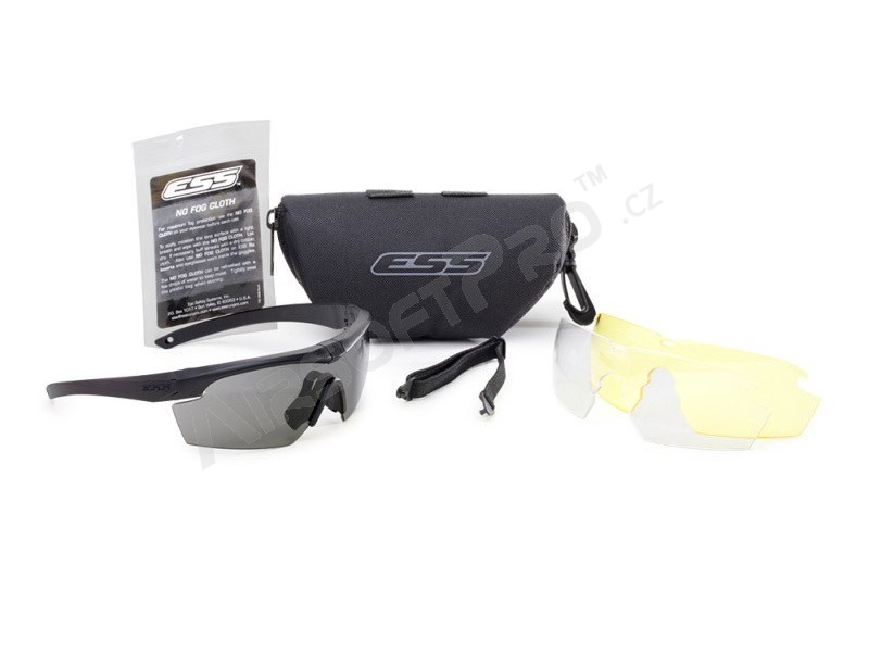Crosshair 3LS black glasses with ballistic resistance - clear, gray, yellow [ESS]
