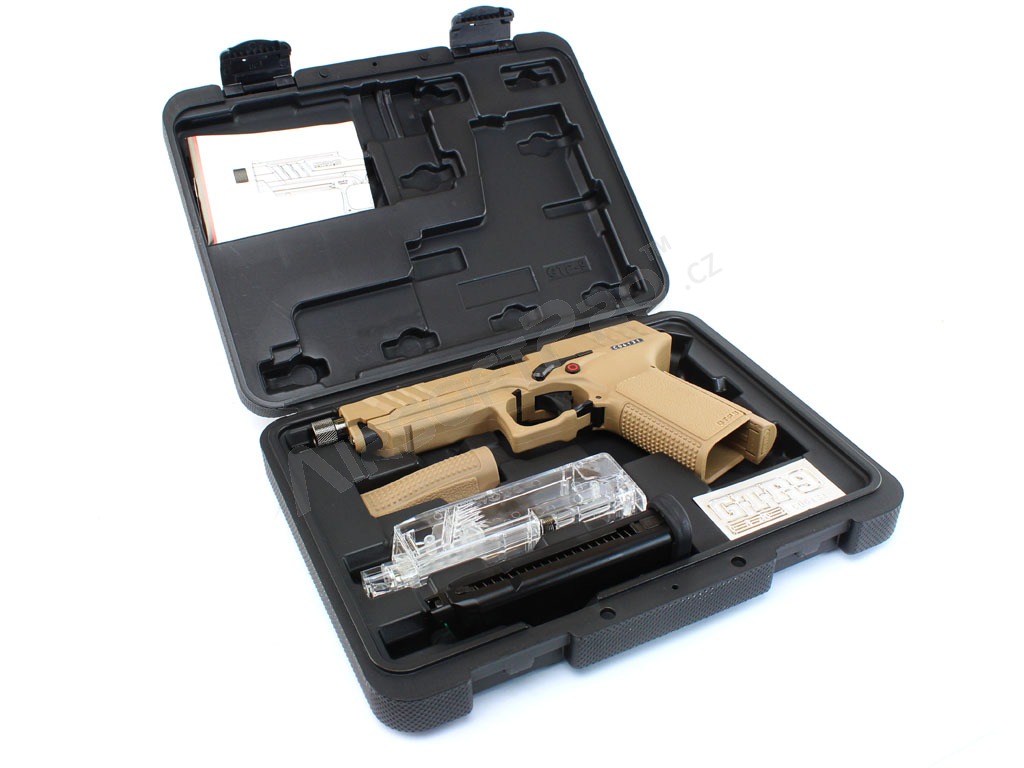 Airsoftová pištoľ GTP9, plyn BlowBack (GBB) - desert [G&G]