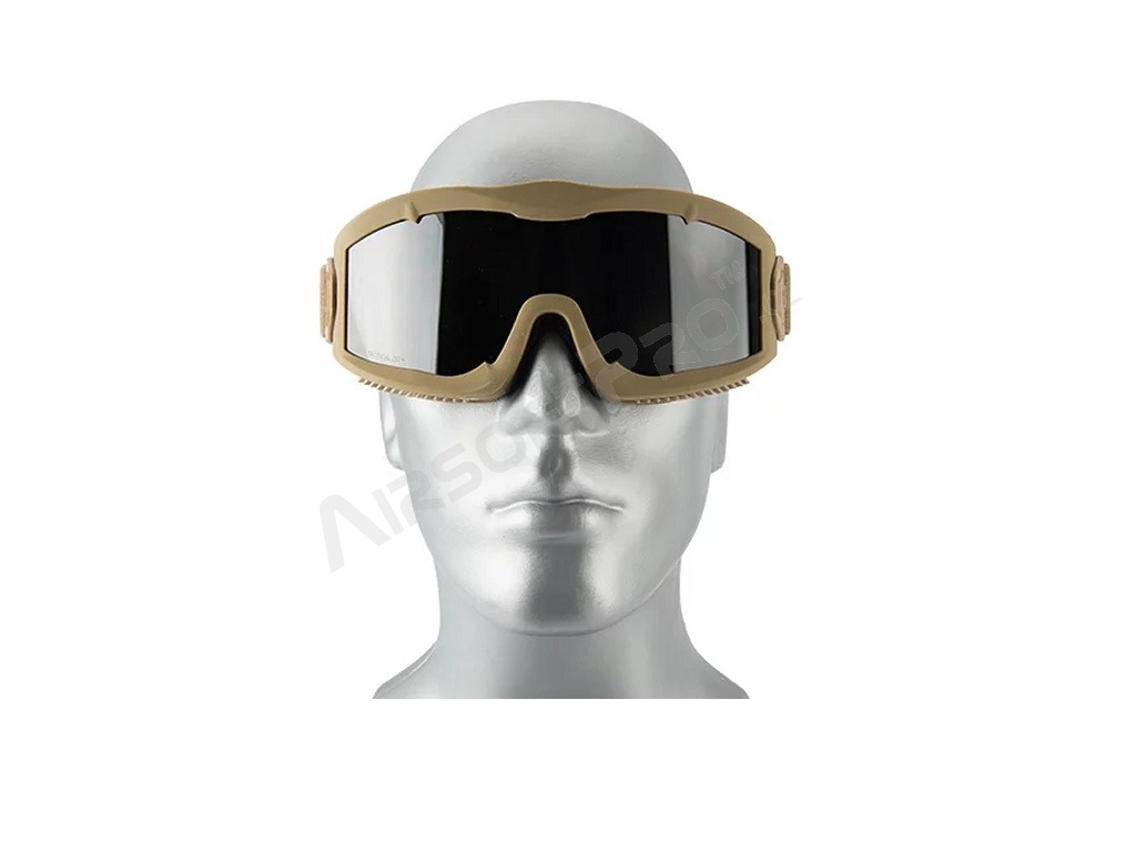 Airsoft Mask AERO Series Thermal - TAN, three color lens [Lancer Tactical]