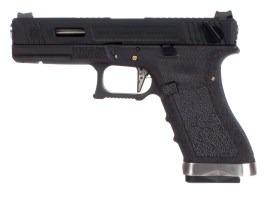 Airsoft pisztoly R18C Gen4 T5, fekete csúszka, ezüst cső - Fekete [WE]