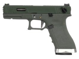 Airsoft pisztoly R18C V2 Force, OD csúszka, ezüst cső - Fekete [WE]
