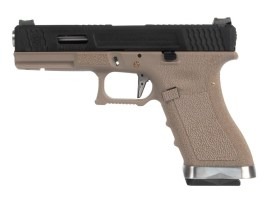 Airsoft pisztoly R17 Gen4 T5, fekete vevőkészülék, ezüst cső - TAN [WE]