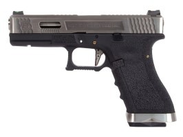 Airsoft pisztoly R17 Gen4 T5, ezüst vevőkészülék, ezüst cső - Fekete [WE]