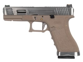 Airsoft pisztoly R17 Gen4 T5, ezüst vevőkészülék, ezüst cső - TAN [WE]