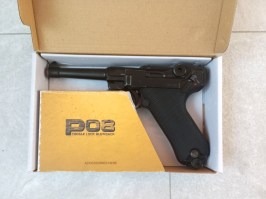 Airsoft pisztoly P08 Full Metal CO2 - 4 inch-es változat, blowback - VISSZAVISSZAJÁLLÍTOTT [KWC]