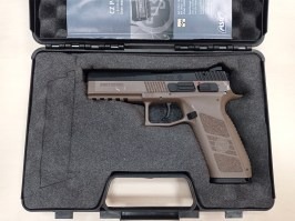 Airsoft pisztoly CZ P-09 DT FDE, fém csúszka, gáz visszahúzás + tok - Vásárló által visszaküldve
 [ASG]