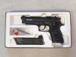 Airsoft pisztoly M9, teljes fém, CO2 visszacsapó - Fekete - NEM FUNKCIÓS [KJ Works]