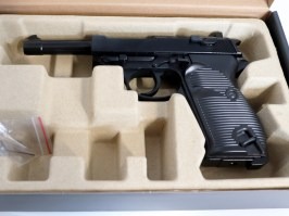 Airsoft pisztoly P38 - fém, gáz visszahúzós - fekete - NEM FUNKCIÓS [WE]