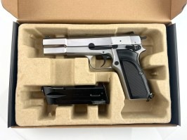 Airsoft pisztoly Hi-Power MK3 - teljes fém, GBB, ezüst - Vevő által visszaküldött pisztoly [WE]