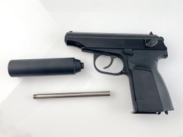Airsoft pisztoly MA 654K, - hangtompítóval, meghosszabbított csővel - full metal, blowback - SZERVIZELVE [WE]