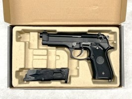 Airsoft pisztoly M92, fekete, fullmetal, blowback - SERVISED [WE]