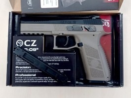 CZ P-09 légpuska, CO2 blowback, 4.5mm (.177) kaliberű lövedékek - Dual Tone FDE - SZERVIZELT [ASG]