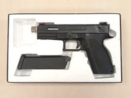 Airsoft pisztoly KP-13F, menetes cső, full auto (GBB) - fekete - SZERVIZELT [KJ Works]
