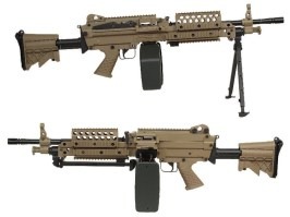 FN MK46 MOD 0 SOCOM Airsoft géppisztoly visszahúzható szárral - teljes fém, DE [A&K]