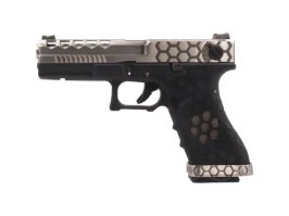 Airsoftová pištoľ G-HexCut VX02, streľba dávkou - strieborná/čierna [AW Custom]