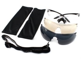 Ballisztikus szemüveg COMBAT KIT Platinum (COMBKITN) fekete - átlátszó, szürke, CPS [Bollé]