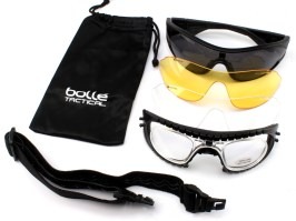 Ballisztikus szemüveg RAIDER KIT Platina fekete - átlátszó, szürke, sárga [Bollé]