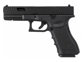 EC-1104 airsoft pisztoly fém tolókarral, gázüzemű, visszarúgásos (GBB) – fekete [E&C]